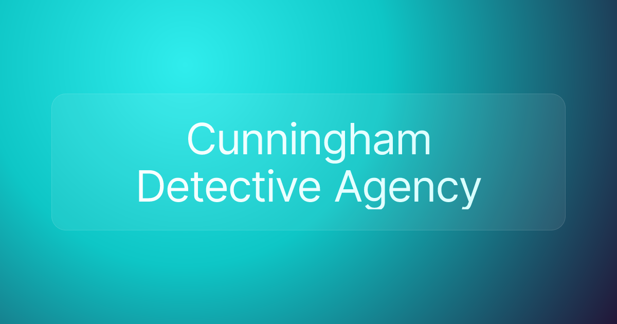 Cunningham Detective Agency