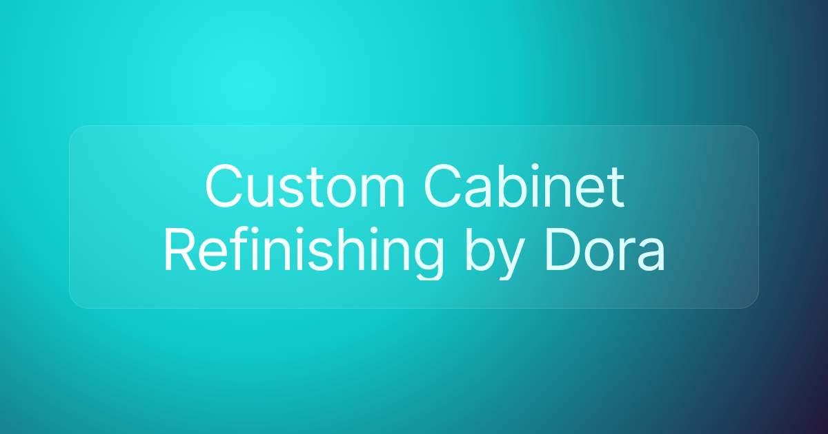 Custom Cabinet Refinishing by Dora