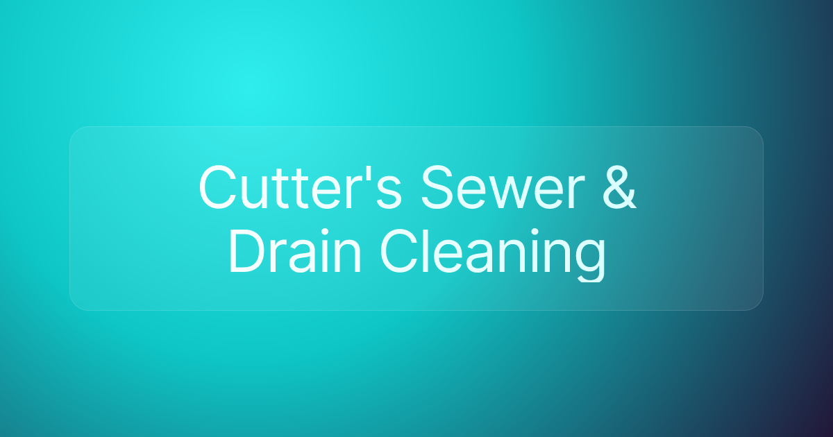 Cutter's Sewer & Drain Cleaning