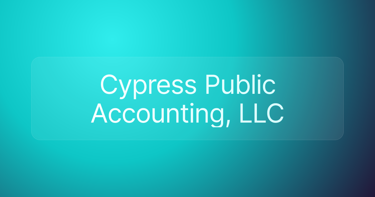 Cypress Public Accounting, LLC