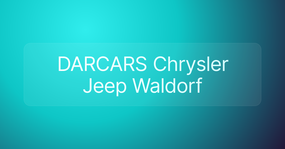 DARCARS Chrysler Jeep Waldorf