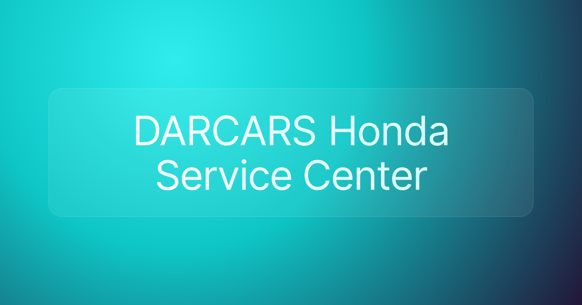 DARCARS Honda Service Center