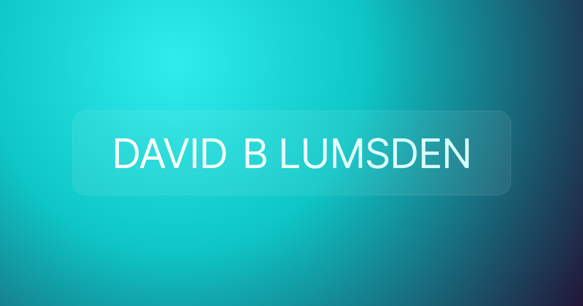 DAVID B LUMSDEN