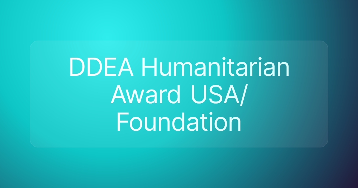 DDEA Humanitarian Award USA/Foundation