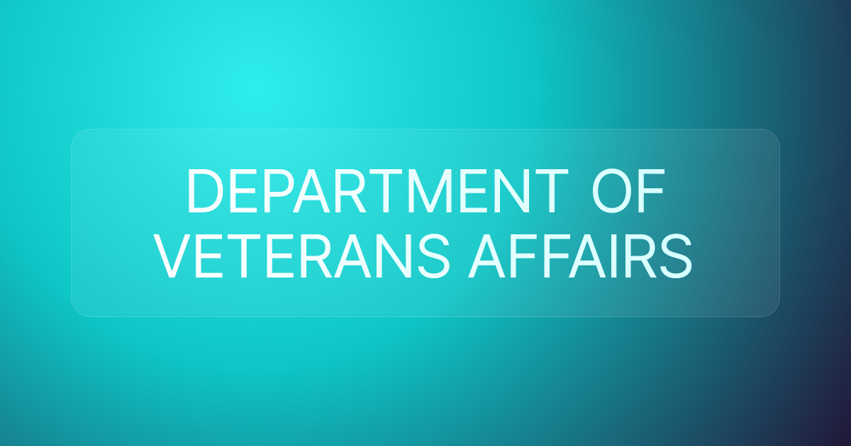 DEPARTMENT OF VETERANS AFFAIRS