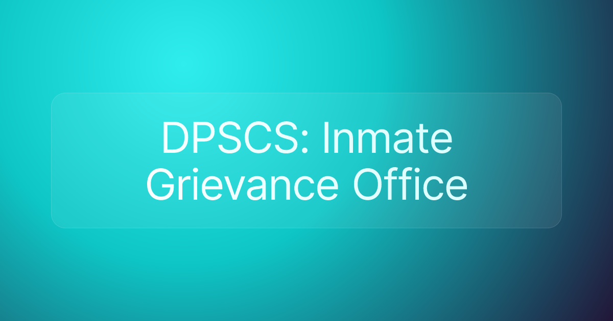 DPSCS: Inmate Grievance Office