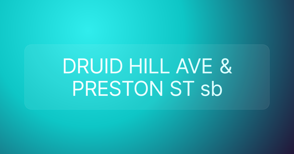 DRUID HILL AVE & PRESTON ST sb