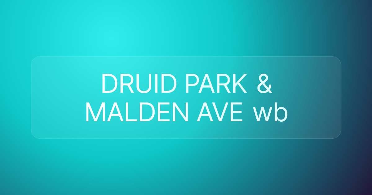 DRUID PARK & MALDEN AVE wb