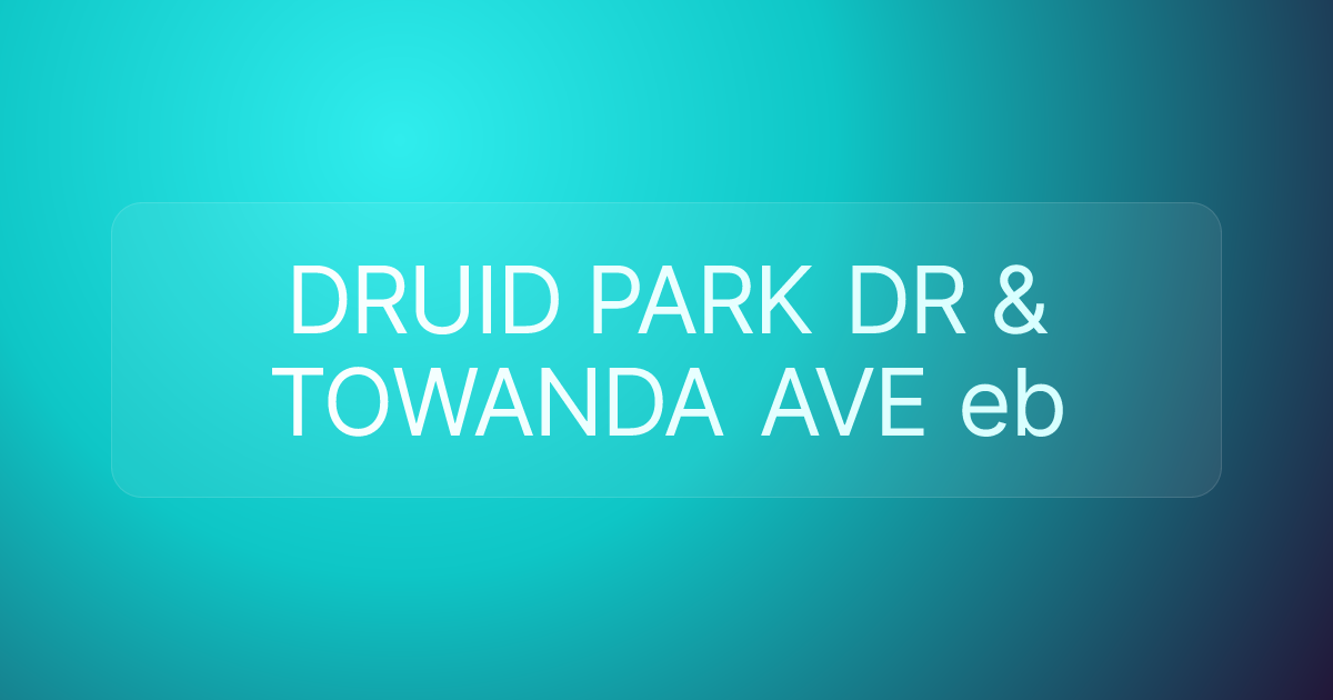 DRUID PARK DR & TOWANDA AVE eb