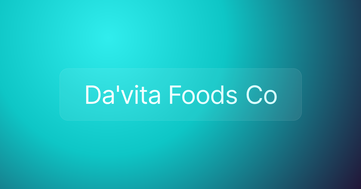 Da'vita Foods Co