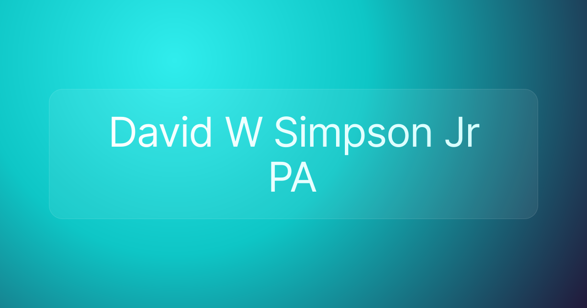 David W Simpson Jr PA