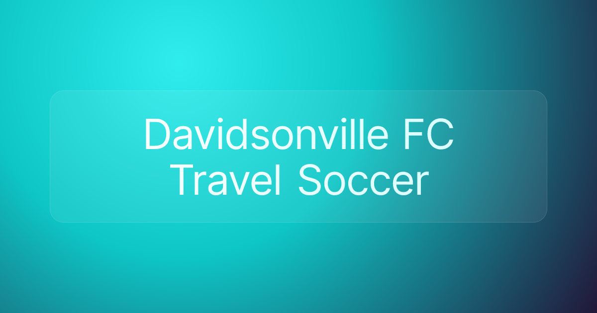 Davidsonville FC Travel Soccer