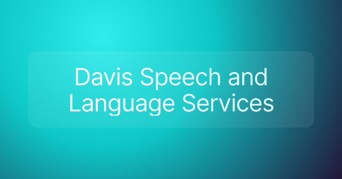 Davis Speech and Language Services