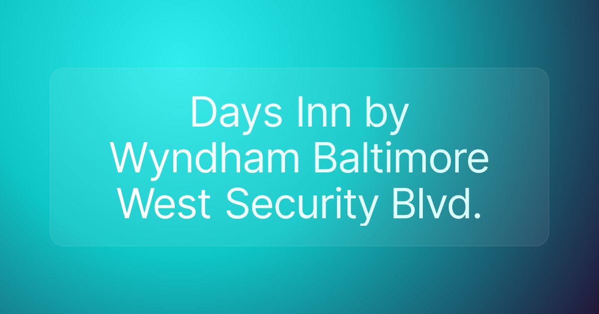 Days Inn by Wyndham Baltimore West Security Blvd.