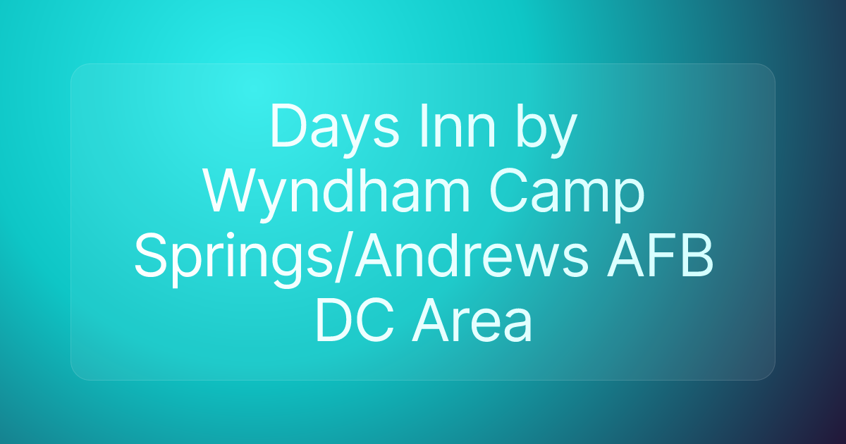 Days Inn by Wyndham Camp Springs/Andrews AFB DC Area
