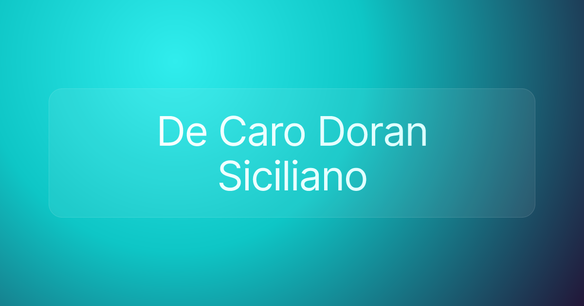 De Caro Doran Siciliano