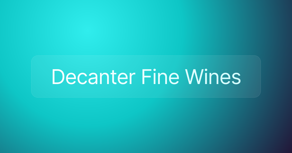 Decanter Fine Wines
