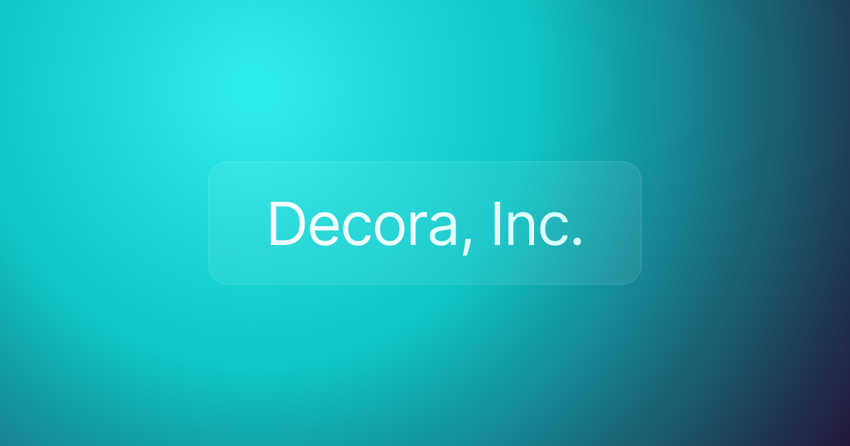 Decora, Inc.
