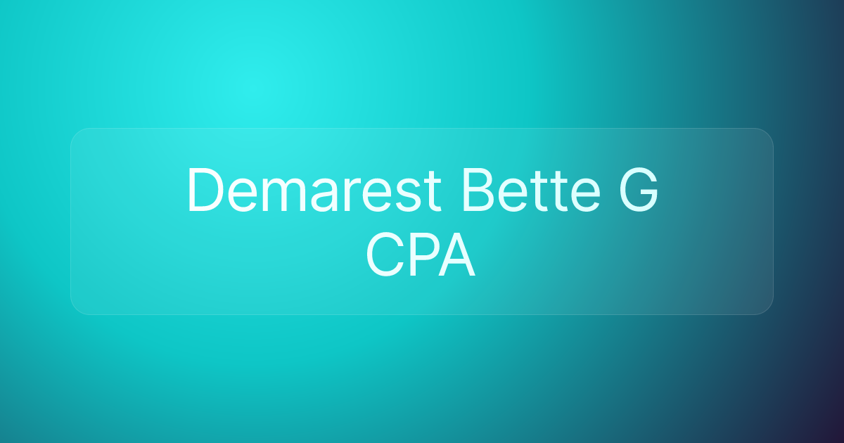 Demarest Bette G CPA