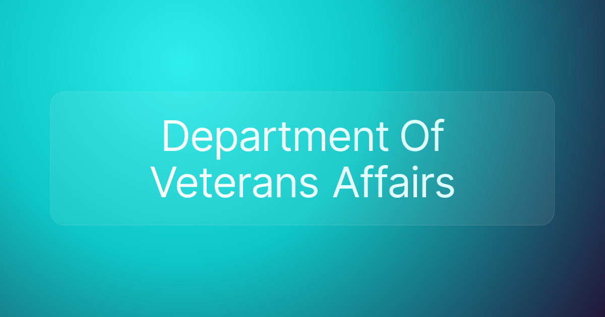 Department Of Veterans Affairs
