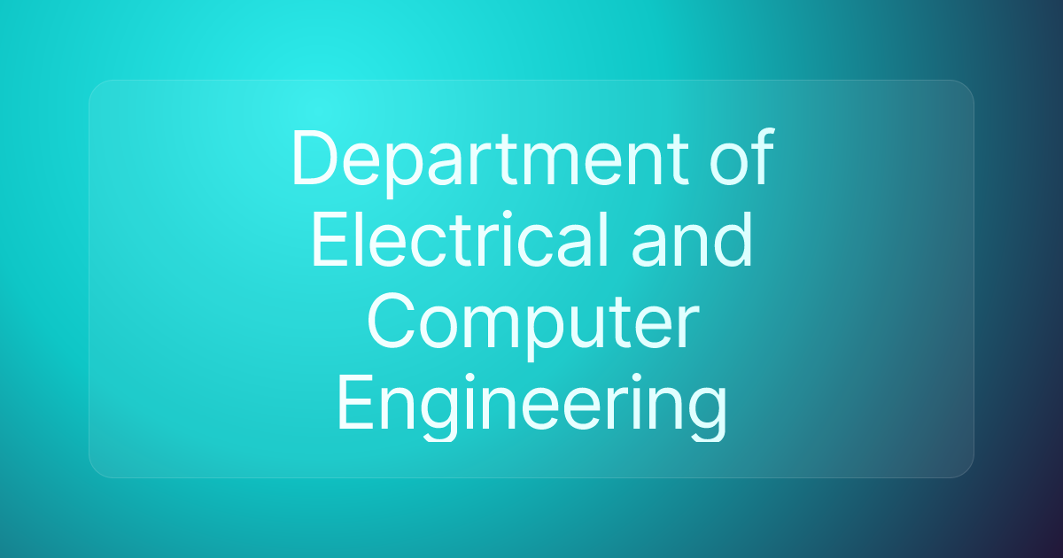 Department of Electrical and Computer Engineering