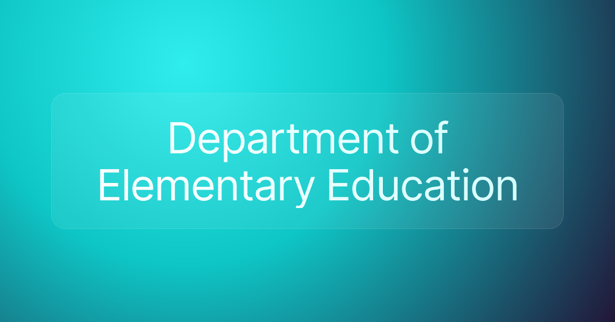 Department of Elementary Education