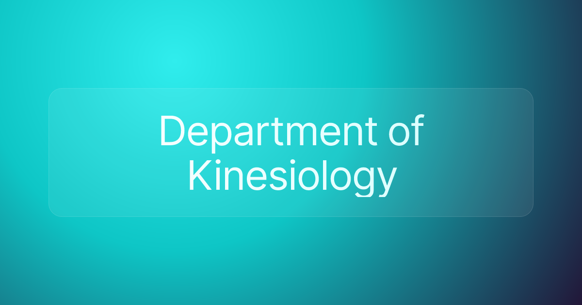 Department of Kinesiology