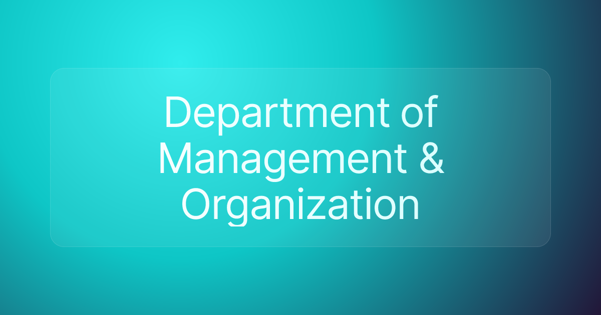 Department of Management & Organization