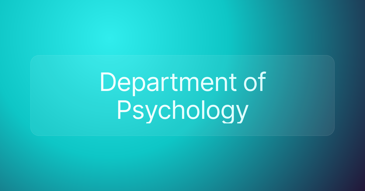 Department of Psychology