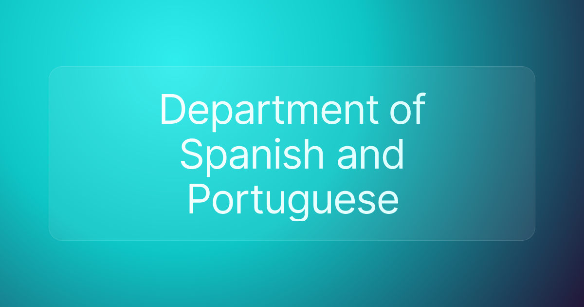 Department of Spanish and Portuguese