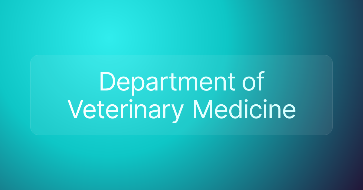 Department of Veterinary Medicine