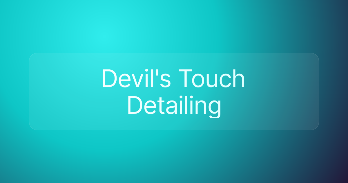 Devil's Touch Detailing