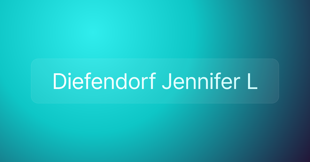 Diefendorf Jennifer L