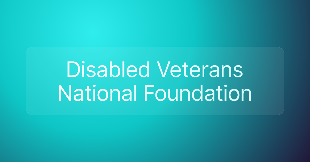 Disabled Veterans National Foundation