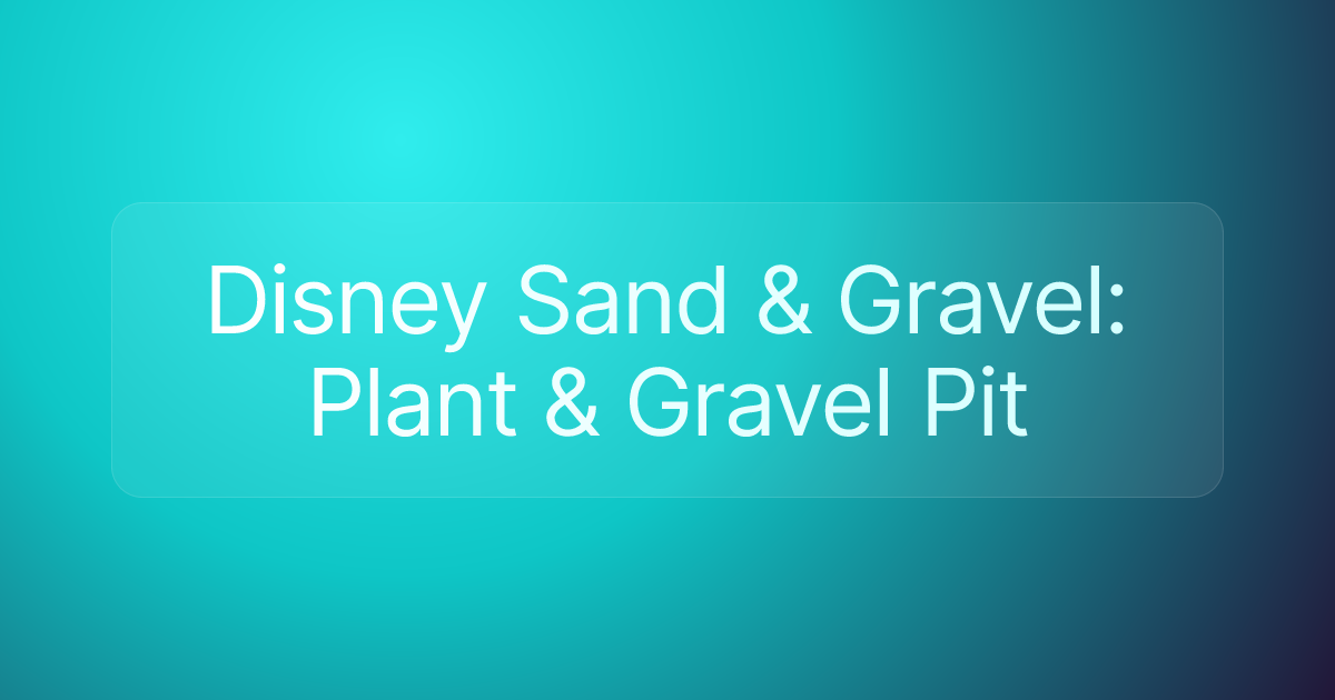 Disney Sand & Gravel: Plant & Gravel Pit