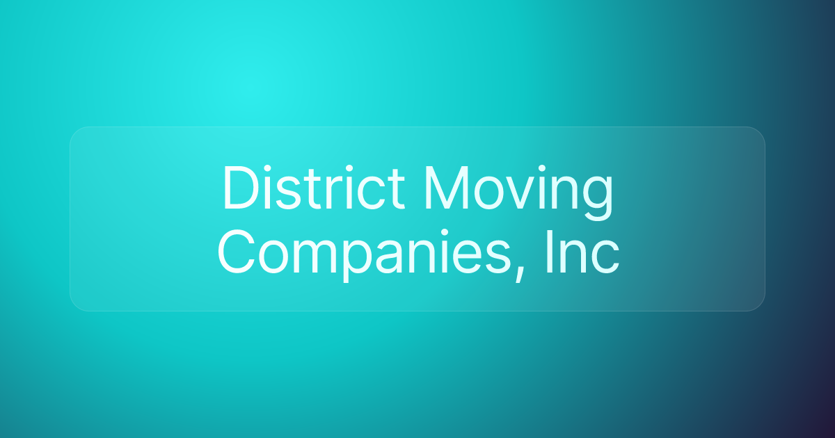 District Moving Companies, Inc