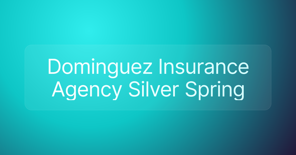 Dominguez Insurance Agency Silver Spring