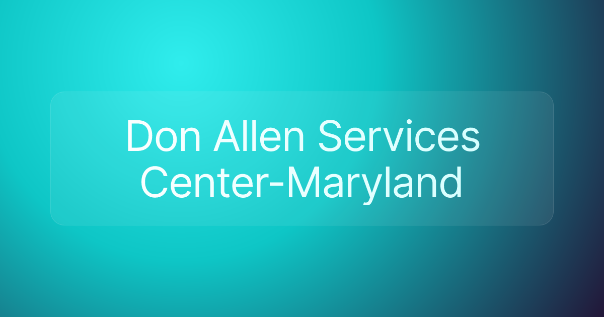 Don Allen Services Center-Maryland