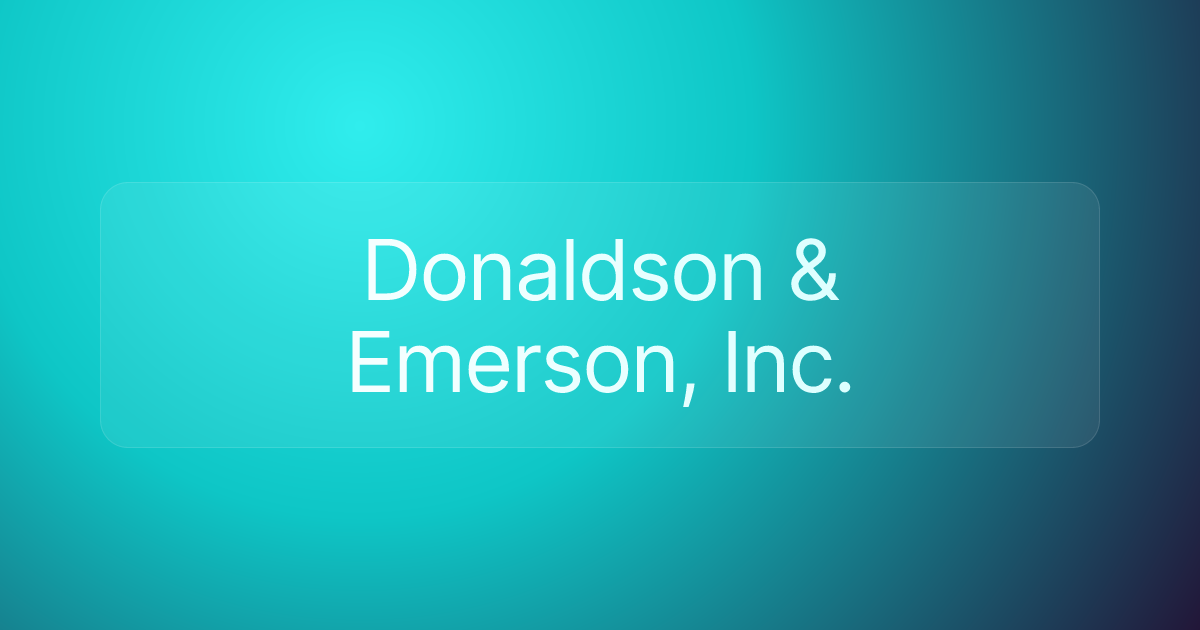 Donaldson & Emerson, Inc.