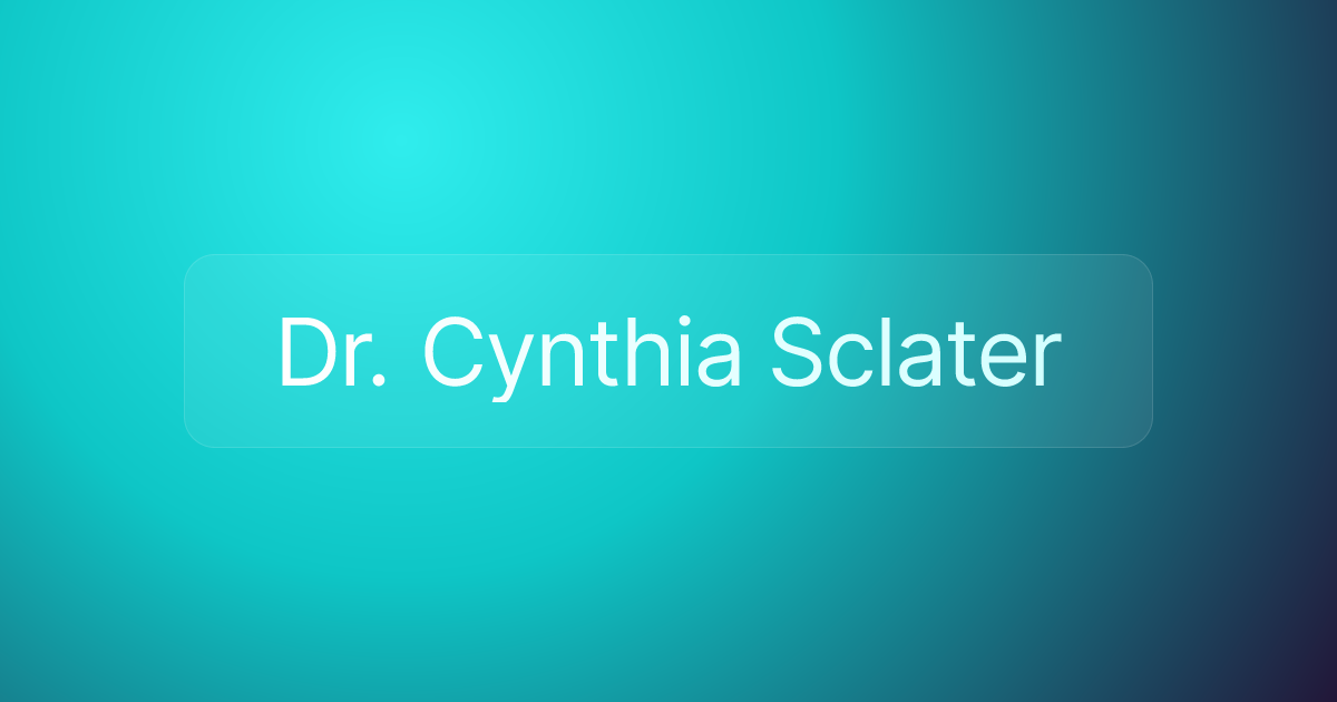 Dr. Cynthia Sclater