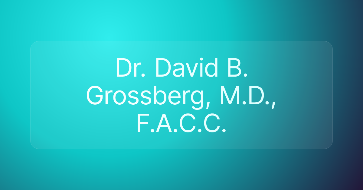 Dr. David B. Grossberg, M.D., F.A.C.C.