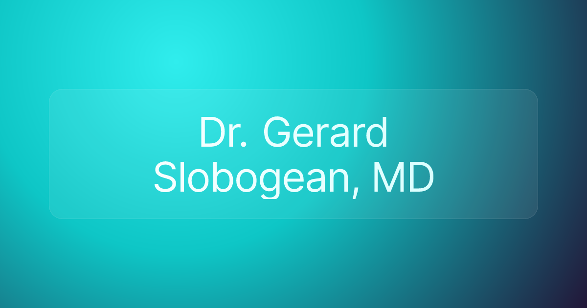 Dr. Gerard Slobogean, MD