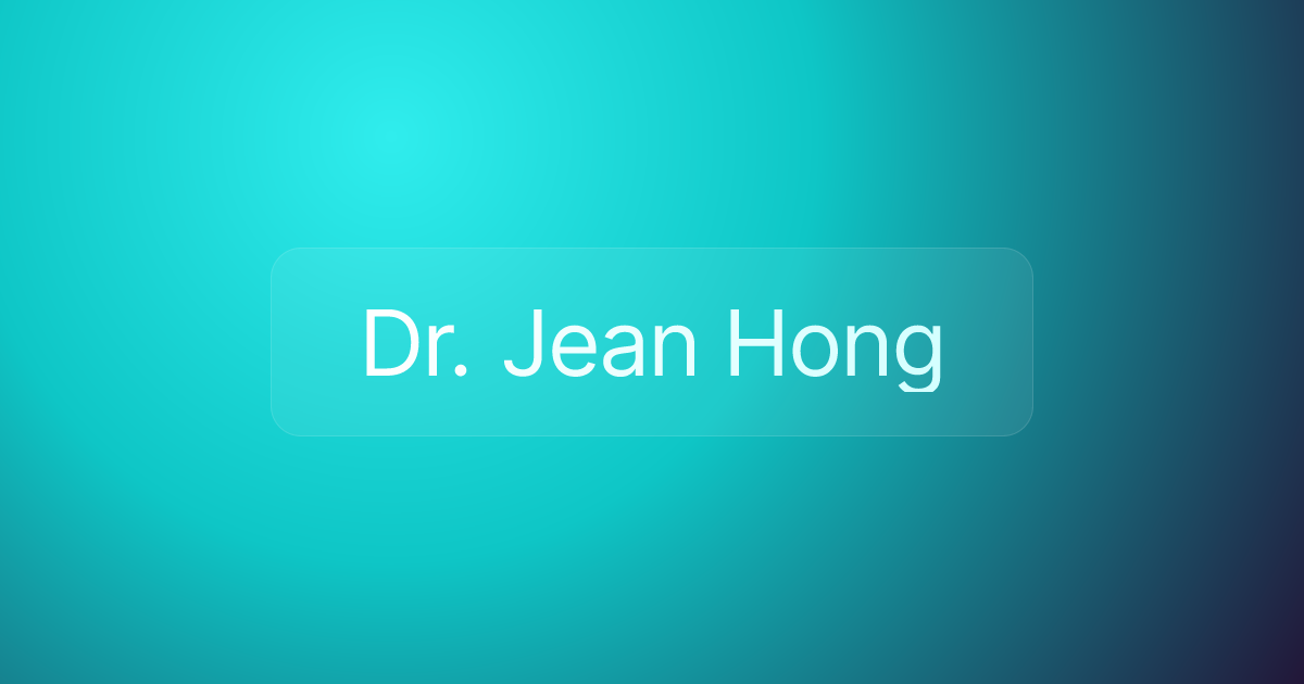 Dr. Jean Hong