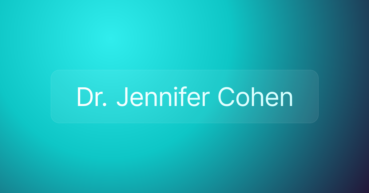 Dr. Jennifer Cohen