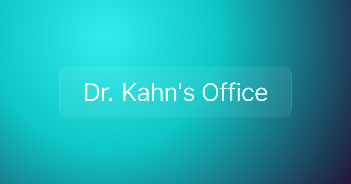 Dr. Kahn's Office