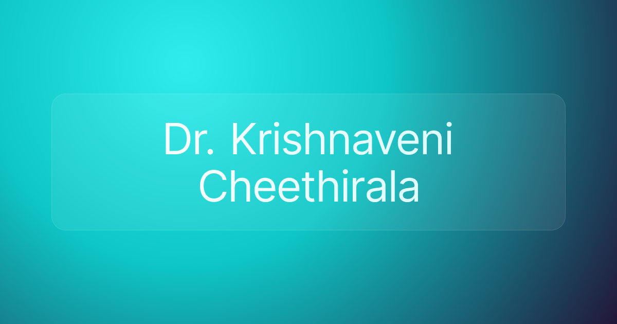 Dr. Krishnaveni Cheethirala