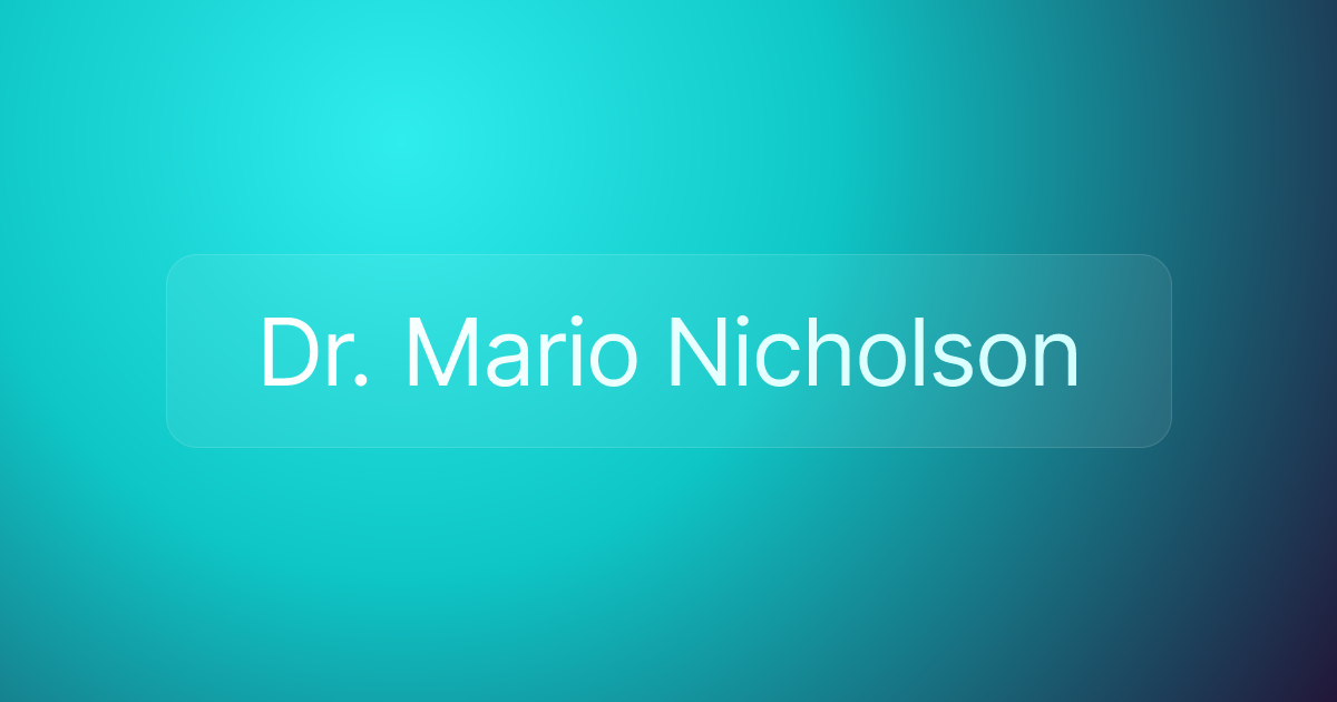 Dr. Mario Nicholson