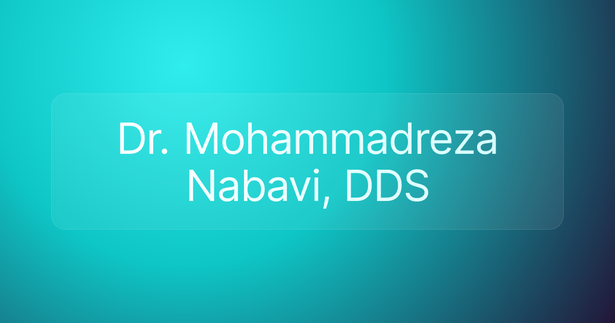 Dr. Mohammadreza Nabavi, DDS