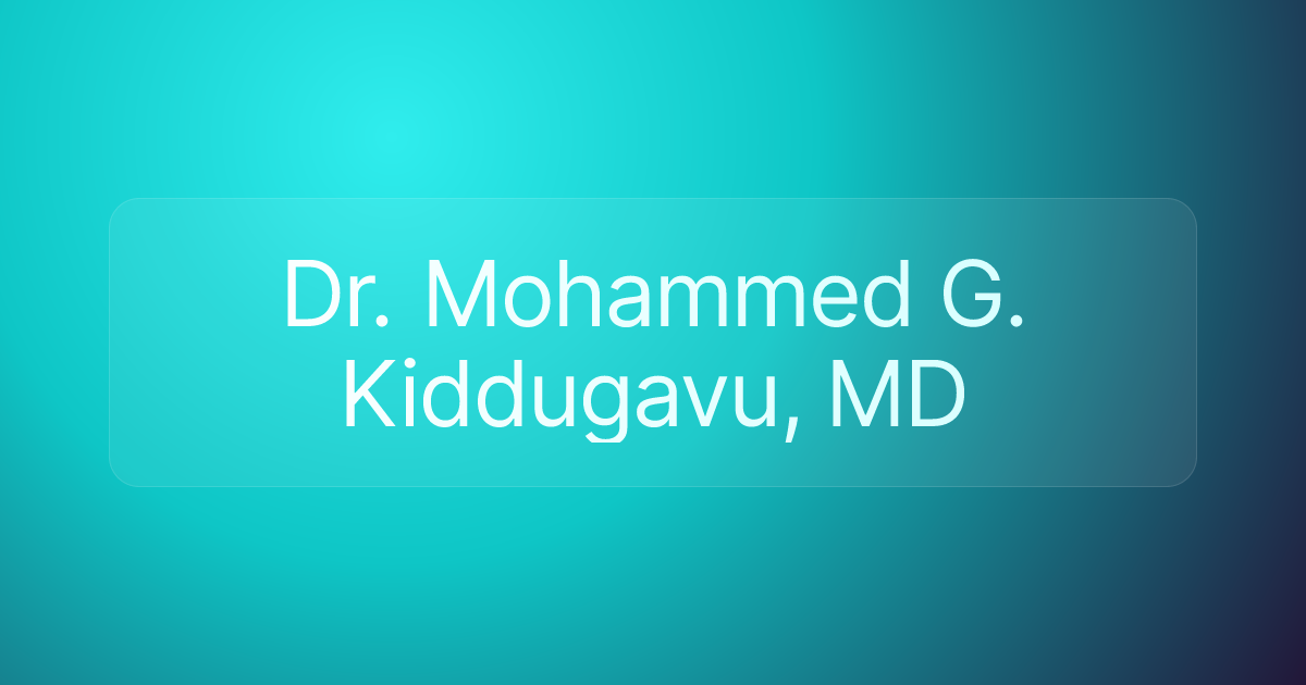Dr. Mohammed G. Kiddugavu, MD