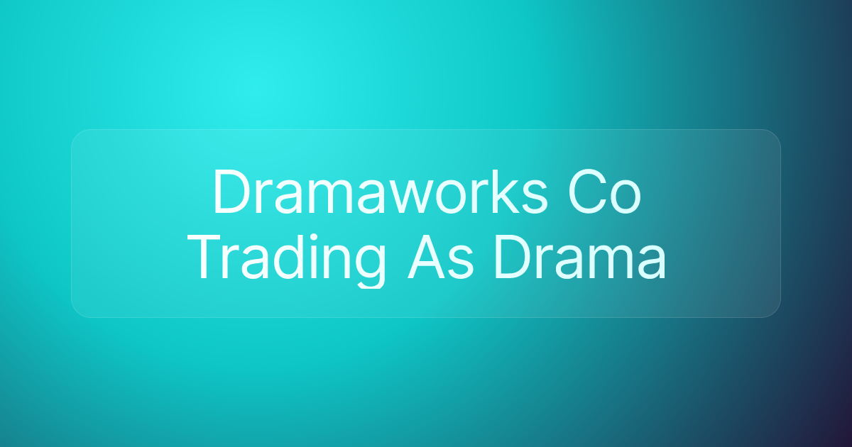 Dramaworks Co Trading As Drama